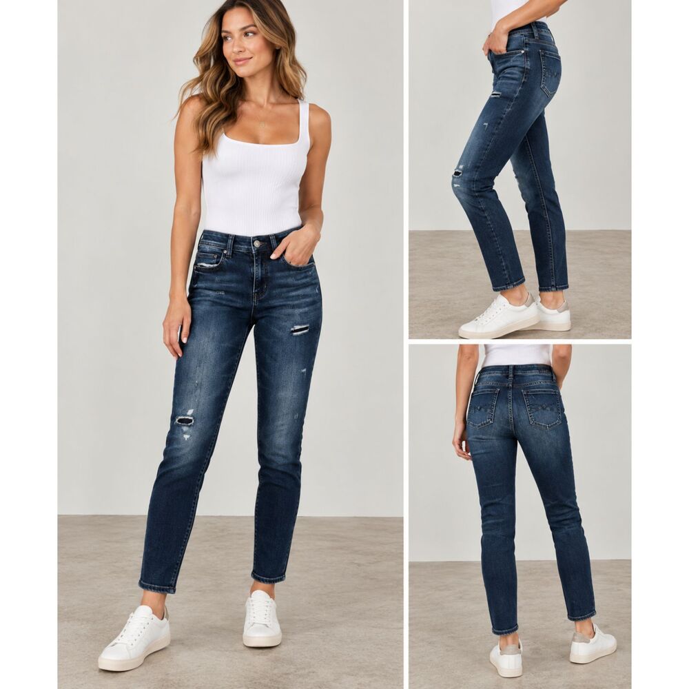 Americanino Chicago Skinny Jeans Womens 10 Dark Wash Azul Blue Denim Stretch